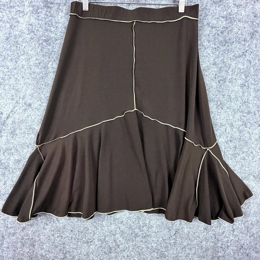 Vintage Studio M Swing Skirt Women Medium Brown Office Pull On Party Wear